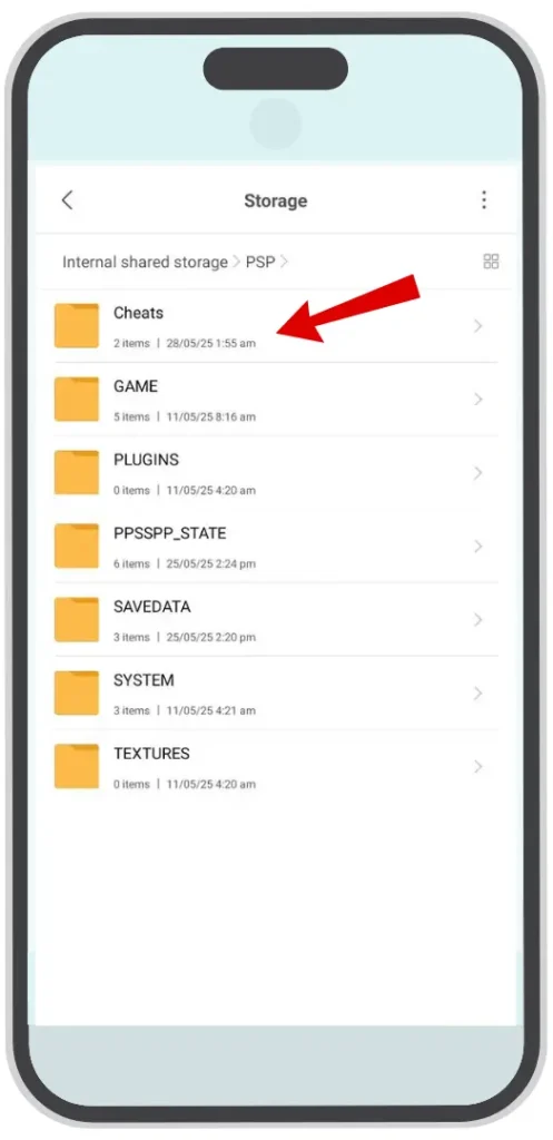 Move the cheat.db file